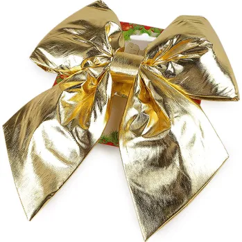 Vánoční dekorace Vánoční mašle metalická 21x24 cm, barva 1 zlatá