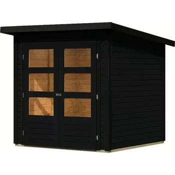 Zahrada LANIT PLAST, s.r.o. dřevěný domek KARIBU STOCKACH 2 (10252) černý LG4442