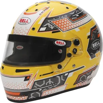 Cyklistická přilba Motokárová přilba BELL RS7-K PRO STAMINA, antracit/žlutá