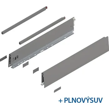 Nábytkové kování Blum BLUM MERIVOBOX sada výška E-reling, BLUMOTION , 40kg, délka 500mm, indium šedá