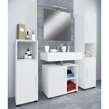 Koupelnový nábytek Vcm 4dílná koupelnová sada nábytku Flandu III, bílá