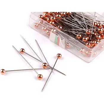 Ozdobné špendlíky nerezové délka 38 mm, velké, 4 měděná