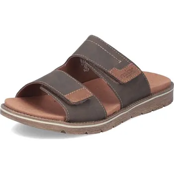 Pánské pantofle Pánské nazouváky RIEKER 24394-25 hnědá S6 41