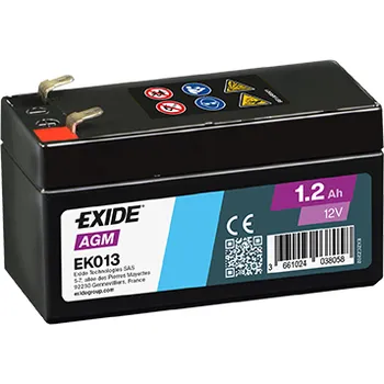 Autobaterie Exide AGM Auxiliary 12V 1,2Ah&nbsp;EK013 nabitá autobaterie + možný výkup staré baterie při doručení nebo v prodejně Jinočany