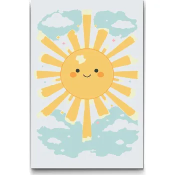 Malování podle čísel - Slunce na obloze Velikost: 40x60cm, Rámování: Pouze srolované plátno
