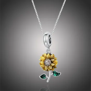 Náhrdelník GRACE Silver Jewellery Stříbrný náhrdelník Slunečnice, stříbro 925/1000 NH-SCC2079/39 Stříbrná 45 cm
