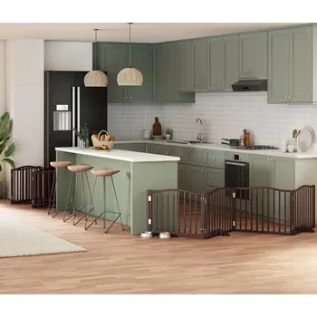 klec pro psa vidaXL Zábrana pro psy s dvířky skládací 10 panelů 800 cm topol [3155611] Barva: Hnědá