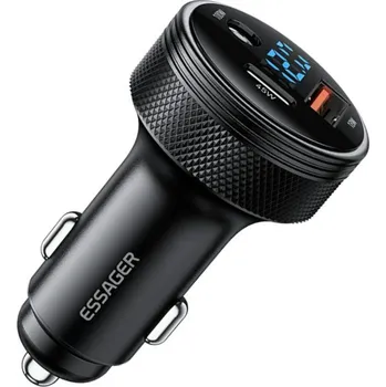 ESSAGER ES-CC26 autonabíječka s porty DC / USB-C / USB-A - 150W - černá