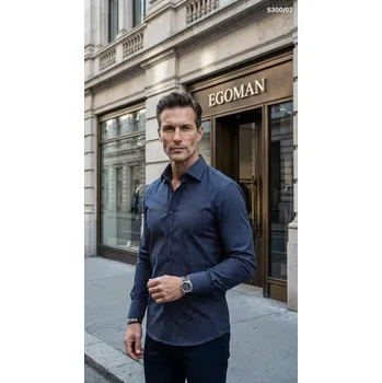 Pánská košile EGO MAN košile pánská S0300-02 slim fit XXL tmavě modrá