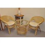 Axin Trading Ratanová sedací souprava Kina medová s polstrem Polstr: Béžový melír