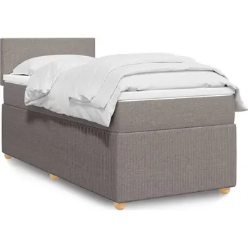 Postel vidaXL Box spring postel s matrací 100 x 200 cm textil [3289661] Barva: taupe