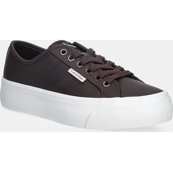 Pánské tenisky Tenisky Calvin Klein VULC FLATF LACE UP LTH CK YW0YW01932 hnědá 89X, EUR 37