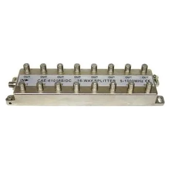 Příjem digitálního pozemního vysílání Anténní rozbočovač CAE-61016S/DC 16x F - (5-1000MHz), útlum 15,2dB, 1 větev průchozí DC