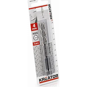 Dílna Kreator KRT011305 - 2 ks HSS Vrtáků do kovu HEX 4.0 x 96 mm