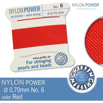 Nit NYLON Power velmi pevná nit GRIFFIN síla nitě 0,70mm barva Red