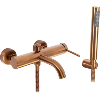 Vodovodní baterie Rea Spot Vanová baterie se sprchou rozteč 150mm kartáčováná měď