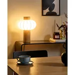 Stolní lampa světle hnědá kovová železná nylonová stínidla kaučukové dřevo obývací pokoj ložnice moderní styl Beliani