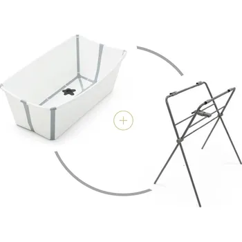 koupací vanička Stokke Skládací vanička Flexi Bath®, White + stojan na vaničku