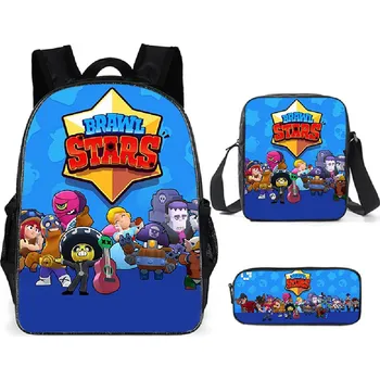 Školní batoh Batoh Brawl stars Blue s pouzdrem a taškou, , skladem