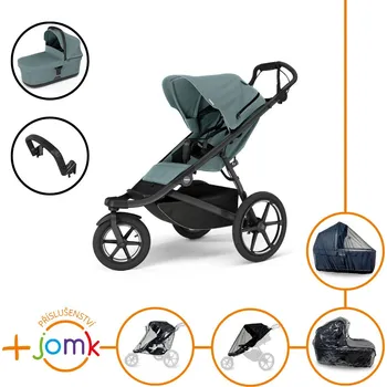 Kočárek Set 7v1 Thule Urban Glide 3 Mid blue + madlo + korbička Mid blue + JOMK příslušenství