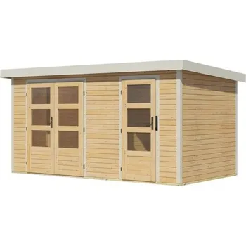 Zahrada LANIT PLAST, s.r.o. hybridní domek KARIBU MERKUR (12489) natur / bílý LG4446