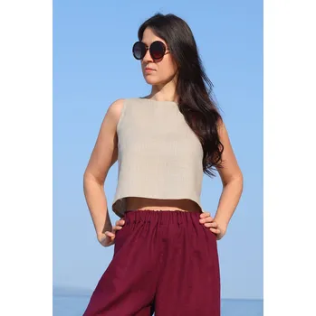 Lotika Lněné oboustranné tílko na širší ramínka 1162505