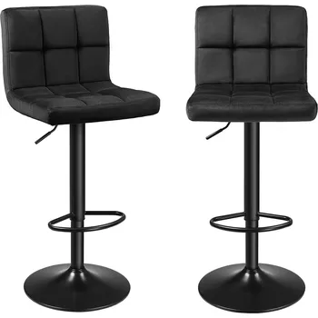 Nábytek SONGMICS Barové židle, 47.5×43×(95-115)cm, černé Barová židle