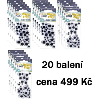 WEST DESIGN PRODUCTS LIMITED Dekorační pohyblivé oči kulaté samolepicí (400ks) + oválné oči (360ks)