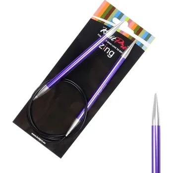 Nástroj na niť a příze Pevné kruhové kovové jehlice Zing KnitPro 100 cm 7 mm