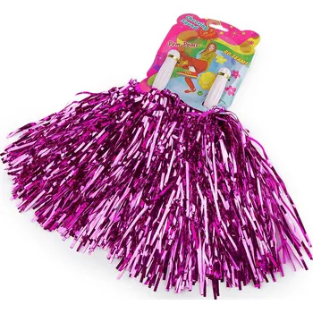 Karnevalový doplněk Pompon pro roztleskávačky 2 ks, malé, 3 fialová