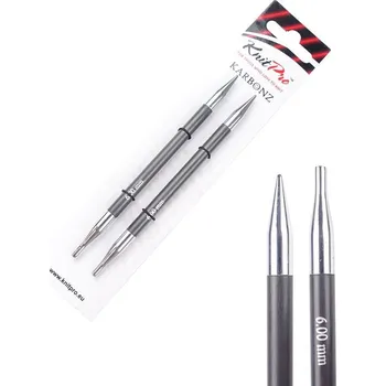 Jehlice Kovové vyměnitelné jehlice Knitpro Karbonz 6 mm