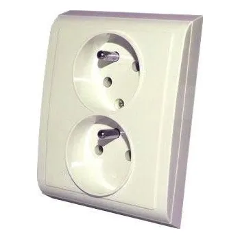 Elektrická zásuvka Dvojzásuvka 230V/10A pod omítku PRAKTIK 4FN 150 88.915 slonová kost