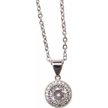 Drahý kámen Náhrdelník nerezová ocel v barvě stříbra Kubická zirkonie kulatá 44 cm cca 44 - 49 cm