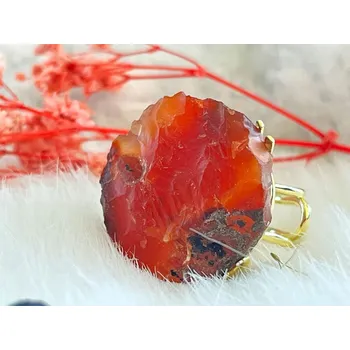 Kouzelnická sada Prsten pro čarodějku z karneolu Plamen zrození 56 mm (US 8)