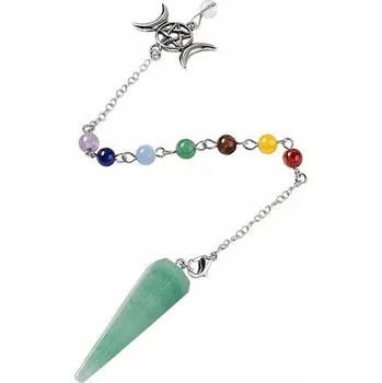 Avanturín zelený čakrové kyvadlo symbol Trojné bohyně 4 cm