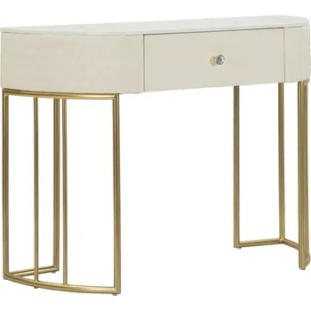 Konzolový stolek Konzolový stolek Sharon 100 cm ekokůže krémový/zlatý