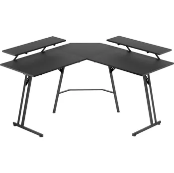 Počítačový stůl UISEBRT Rohový herní stůl 120 cm, tvar L, povrch z uhlíkových vláken