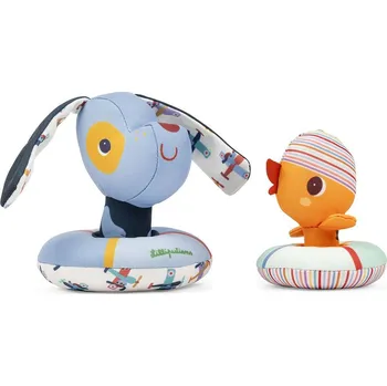 plyšák Lilliputiens - Hračka do vody - pejsek Jules a káčátko