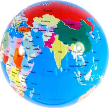 Dětský míč Míč glóbus 23cm potištěný balon zeměkoule v síťce