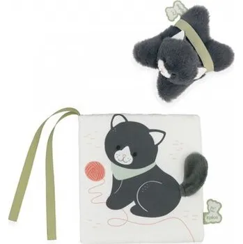 Hračka pro nejmenší Kaloo Les Amis Tetilní knížka s plyšáčkem Kočka Chamallow, věk: 0+