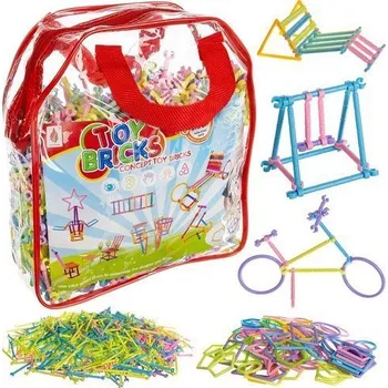 auto na autodráhu Stavební bloky – brčka – sada 1000 ks