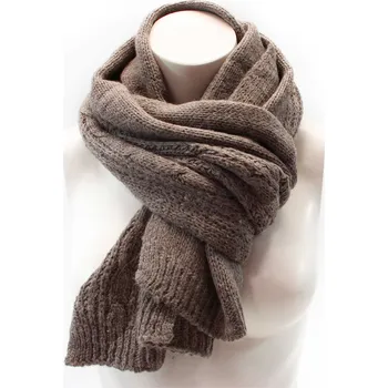 Šála Hnědý dámský pletený šál Sachiko