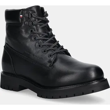 Pánská obuv Kožené trapery Tommy Hilfiger FLEX TH OUTDOOR RS LTH BOOT FM0FM05600 černá 99X, EUR 41