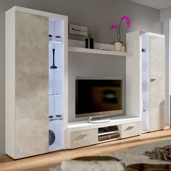 Obývací stěna Obývací stěna RUMBA XL | 300 cm | bílá/beton