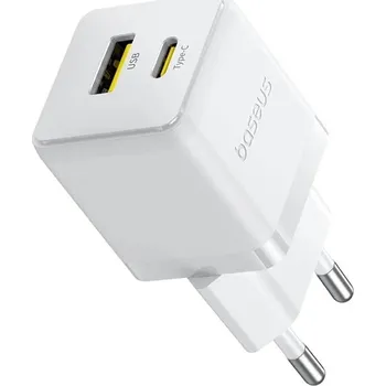 Nabíječka do sítě Baseus Palm 30W, 1xUSB, 1xUSB-C bílá
