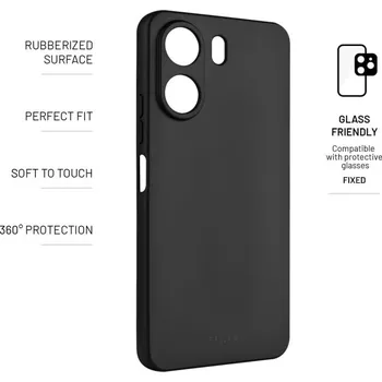 Zadní pogumovaný kryt FIXED Story pro Xiaomi Redmi 13C/POCO C65, černý