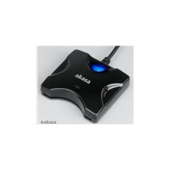 Čtečka paměťových karet AKASA čtečka karet AK-CR-03BKV2 externí, USB 2.0, podpora čipových karet electronic ID a SMART, černá