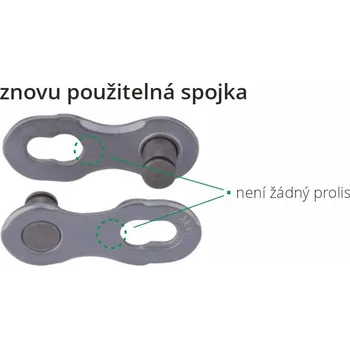 Řetěz na kolo řetězové spojky KMC EPT 10 speed