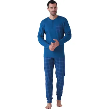 Pánské pyžamo Pánské pyžamo Karelpiu KF7134 4xl Sv. modrá