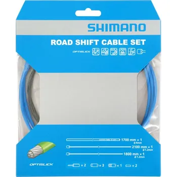 Lanko pro jízdní kolo SHIMANO OT-SP41 OPTISLICK sada řadicích lanek a bowdenu, modrá